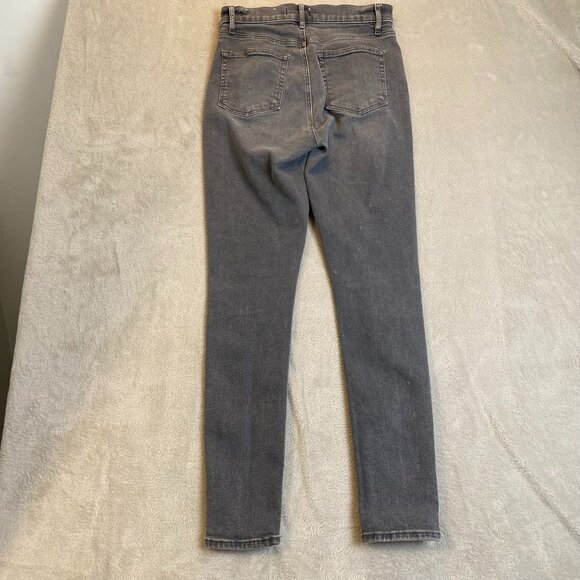 Loft Women's Jeans 26 High Waist Skinny Grey Denim Slim Pockets Button Closure - Picture 10 of 10